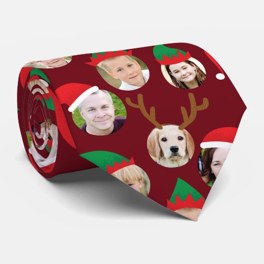 Weihnachts-Crew Custom Six Foto Funny Holiday Gesc Krawatte (Gerollt)