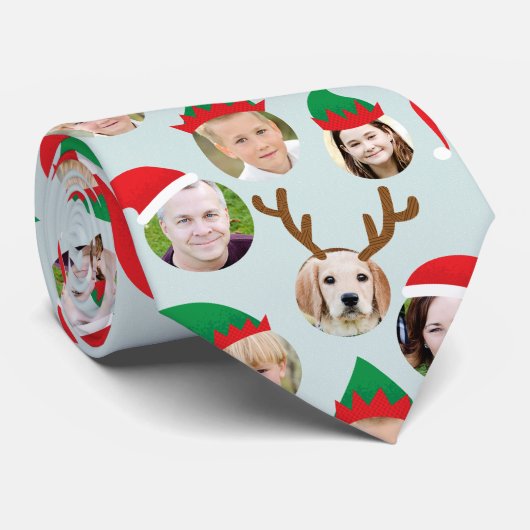 Weihnachts-Crew Custom Six Foto Funny Holiday Gesc Krawatte (Gerollt)