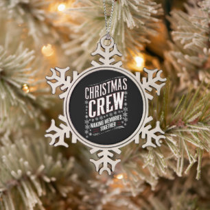 Weihnachts-Crew Familie passende Xmas-Mannschaft Schneeflocken Zinn-Ornament