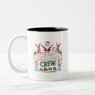 Weihnachts-Crew Grafikdesign Zweifarbige Tasse