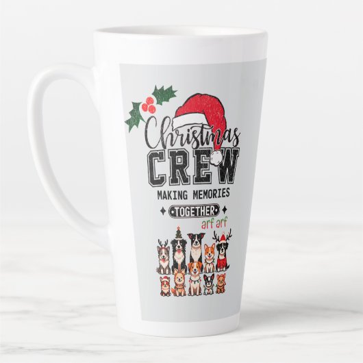 Weihnachts-Crew Hund Latte Tasse (Links)