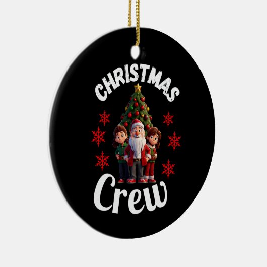 Weihnachts-Crew Keramik Ornament (Rechts)