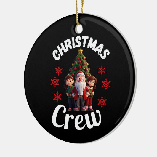 Weihnachts-Crew Keramik Ornament (Links)