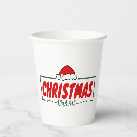 Weihnachts-Crew Pappbecher (Vorderseite)