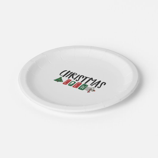 Weihnachts-Crew Pappteller (Schrägansicht)