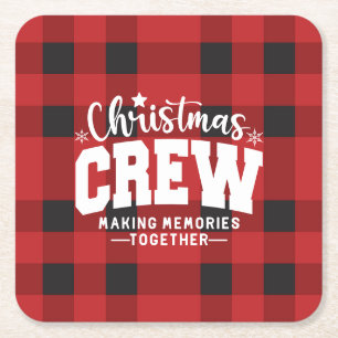Weihnachts-Crew Rechteckiger Pappuntersetzer