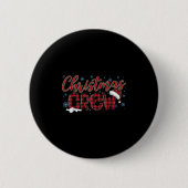 Weihnachts-Crew Red Kariert Matching Family Group  Button (Vorderseite)