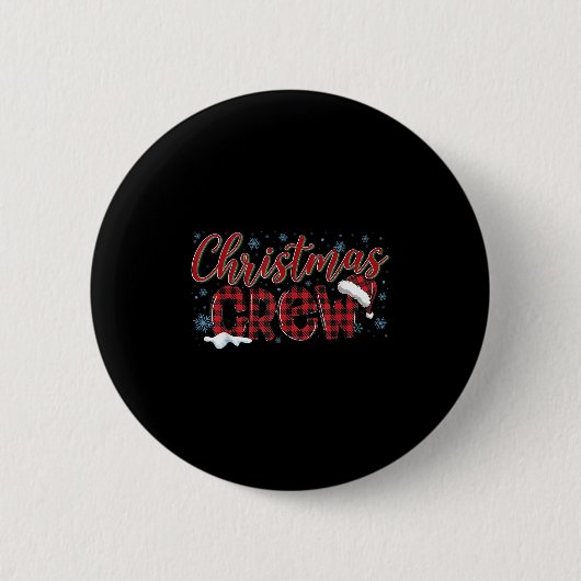 Weihnachts-Crew Red Kariert Matching Family Group  Button (Vorderseite)