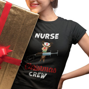Weihnachts-Crew Rentier Snowflake Spritze T-Shirt