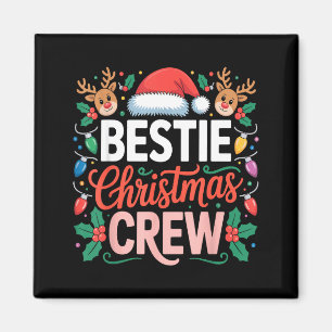 Weihnachts-Crew-Santa-Hut-Feiertags-Kunst-Passende Magnet