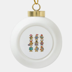 Weihnachts-Crew Santa Lebkuchen-Pflege-Team  Keramik Kugel-Ornament