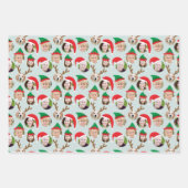 Weihnachts-Crew Sechs Foto Custom Gift Wrap Geschenkpapier Set (Vorderseite)