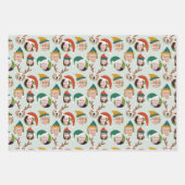 Weihnachts-Crew Sechs Foto Custom Gift Wrap Geschenkpapier Set (Vorderseite)