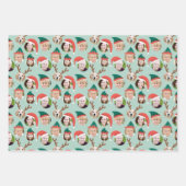 Weihnachts-Crew Sechs Foto Custom Gift Wrap Geschenkpapier Set (Vorderseite)