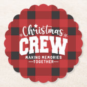 Weihnachts-Crew skallotiert Untersetzer (Vorderseite)