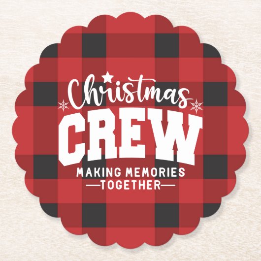 Weihnachts-Crew skallotiert Untersetzer (Vorderseite)
