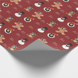 Weihnachts-Crew vier Foto Custom Funny Geschenkpapier