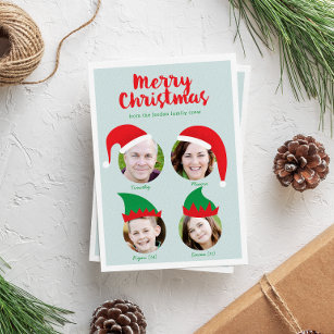 Weihnachts-Crew Vier Foto Weihnachtskarte Feiertagskarte
