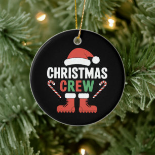 Weihnachts-Crew Weihnachten Weihnachtsfeiertag - F Keramik Ornament