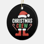 Weihnachts-Crew Weihnachten Weihnachtsfeiertag - F Keramik Ornament (Links)
