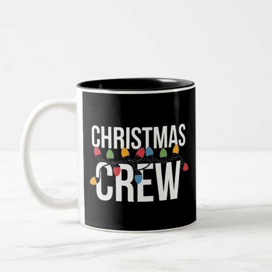 Weihnachts-Crew Weihnachtsfeiertag Zweifarbige Tasse (Links)