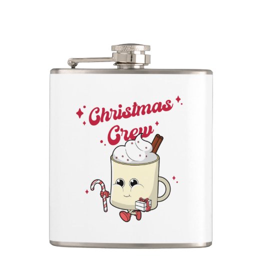 Weihnachts-Crew Wrapped Flask Flachmann (Vorderseite)