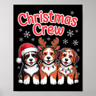 Weihnachts-Crew Xmas Welpen Hund Lustige Weihnacht Poster
