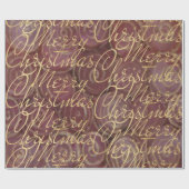 Weihnachts-Crimson und Gold Geschenkpapier (Flach)