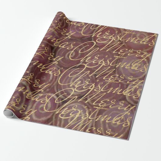 Weihnachts-Crimson und Gold Geschenkpapier (Ungerollt)