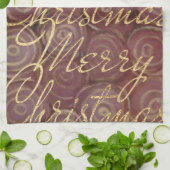 Weihnachts-Crimson und Gold Geschirrtuch (Gefaltet)