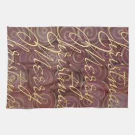 Weihnachts-Crimson und Gold Geschirrtuch