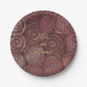Weihnachts-Crimson und Gold Pappteller