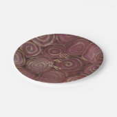 Weihnachts-Crimson und Gold Pappteller (Schrägansicht)