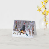 Weihnachts-Critters-Waldkarte Party Karte (Gelbe Blume)
