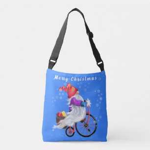 Weihnachts-Crossbody-Bag-Gnome mit Bike und Gesche Tragetaschen Mit Langen Trägern