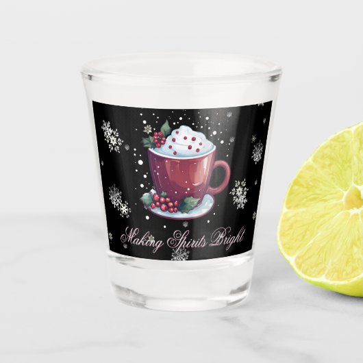 Weihnachts-Cup mit heißem Schokoladenglas Schnapsglas (Vorderseite)