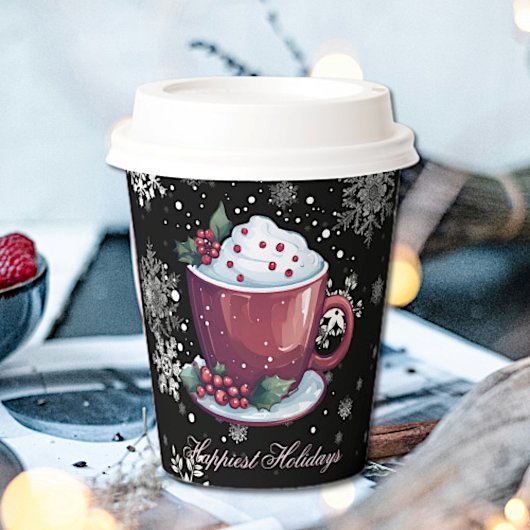 Weihnachts-Cup mit heißem Schokoladenpapier Pappbecher