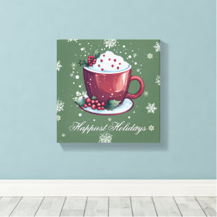 Weihnachts-Cup mit heißer Schokolade Green Leinwanddruck