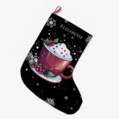 Weihnachts-Cup mit heißer Schokolade Personalisier Großer Weihnachtsstrumpf (Vorderansicht (hängend))