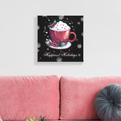 Weihnachts-Cup mit heißer Schokolade | Schwarz Leinwanddruck (Insitu (Wohnzimmer))