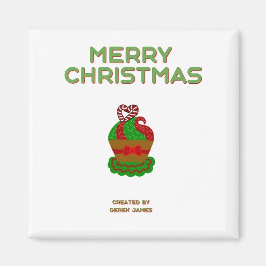 Weihnachts-Cupcake 2 Zoll Square Magnet (Vorne)