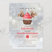 Weihnachts Cupcake Baby Dusche Einladung (Vorne/Hinten)
