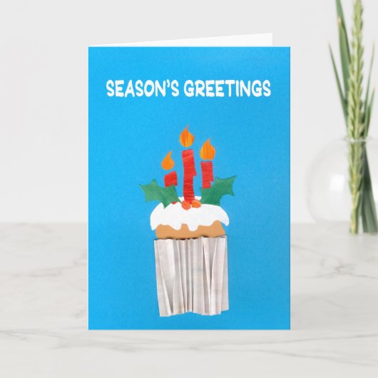 Weihnachts Cupcake Card mit Kerzen Feiertagskarte (Vorderseite)