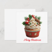 Weihnachts-Cupcake Feiertagskarte (Vorne/Hinten)
