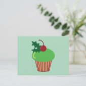 Weihnachts-Cupcake Feiertagspostkarte (Stehend Vorderseite)