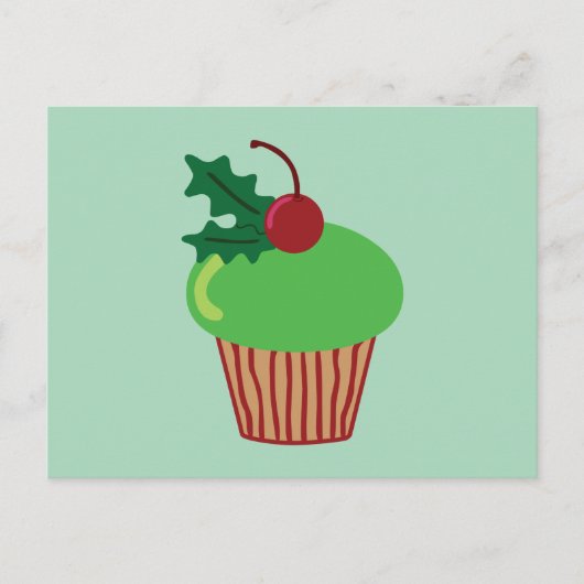 Weihnachts-Cupcake Feiertagspostkarte (Vorderseite)