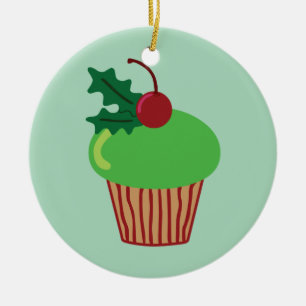 Weihnachts-Cupcake Keramikornament