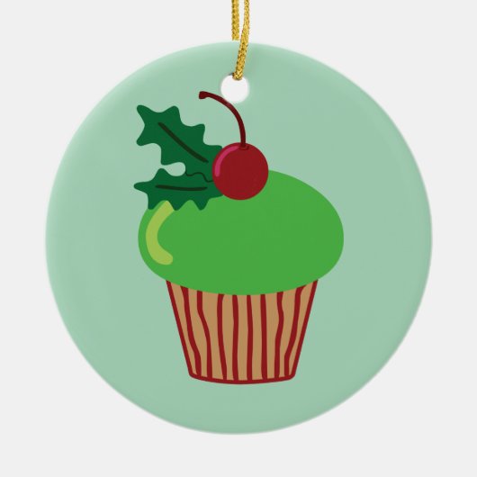 Weihnachts-Cupcake Keramikornament (Vorne)