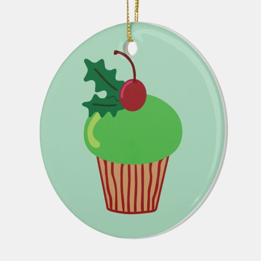 Weihnachts-Cupcake Keramikornament (Links)
