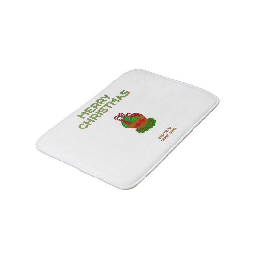 Weihnachts Cupcake Kleine Badematte (Schrägansicht)